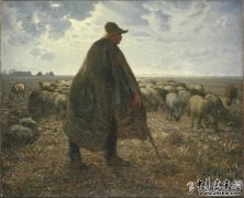 看护羊群的牧羊人（米勒画作欣赏）